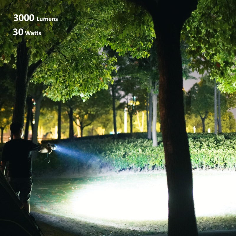 GOODSMANN Rechargeable Handheld Spotlight LED Boat Waterproof Spot Light Searchlight up to 3000 Lumen Portable Marine Flashlight with USB Adapter Car Charger Dust Bag for Hunting Camping Exploring - Image 5